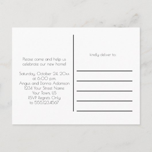 Primitives Salz Box Zuhause Housewärming Party | Einladungspostkarte (Rückseite)