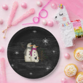 Primitives Schneekoppel mit Hundepapier-Tellern Pappteller (Party)