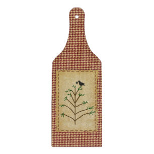 Primitives Schneidebrett aus Glas mit Kiefernmotiv