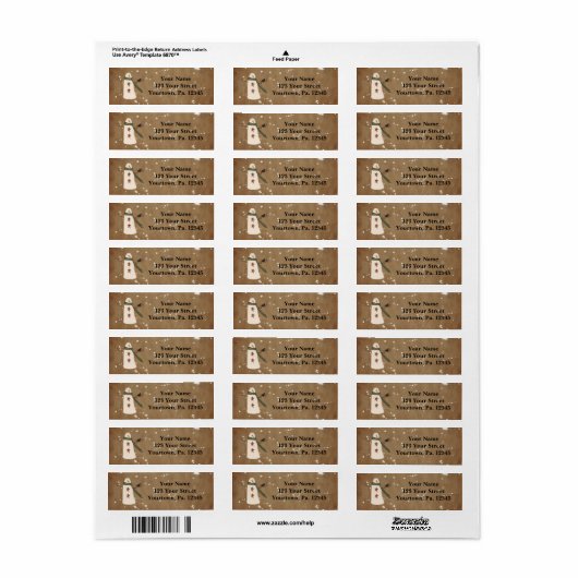 Primitives Snowman-Adressetikett (Vorne)