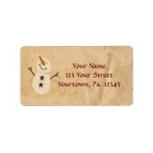 Primitives Snowman-Adressetikett Adressaufkleber (Vorne)