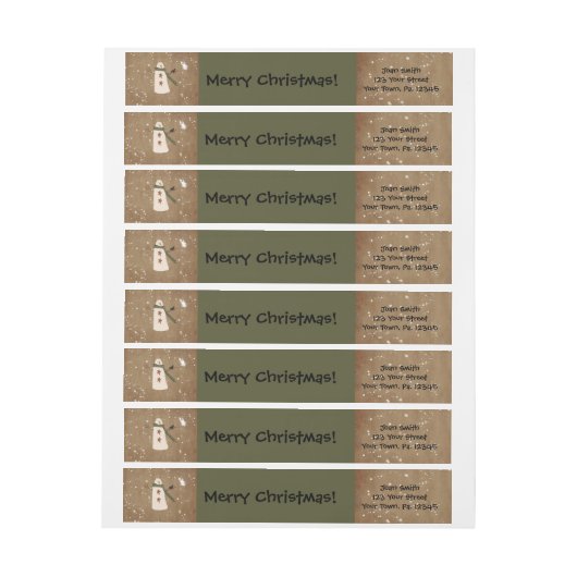 Primitives Snowman Wraparound-Adresslabel (Bogen)