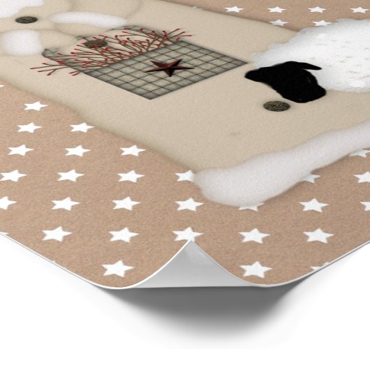 Primitives Weihnachtsposter Poster (Ecke)