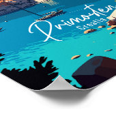 Primosten Croatia Vintage Illustration Poster (Ecke)