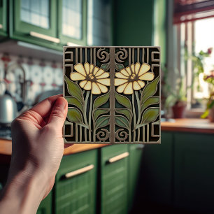 Primrose Art Deco florale Wand Dekoration Jugendst Fliese