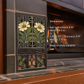 Primrose Art Deco florale Wand Dekoration Jugendst Fliese