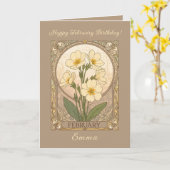 Primrose Birthday Flowers February Art Nouveau Sty Karte (Gelbe Blume)