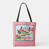 Primrose Blume Rosa Vintage Kronen Kunst Tasche (Rückseite)