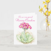 Primrose Blumenrosa Geburtstagskarte Karte (Gelbe Blume)