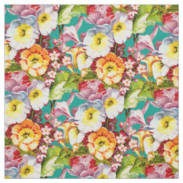 Primrose Bouquet Vintag Girl Aquamarines Blumenmus Stoff