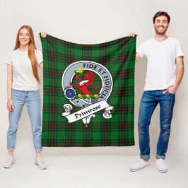 Primrose Clan Abzeichen Tartan Kariert Fleecedecke