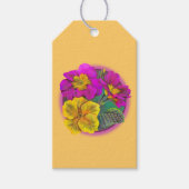 Primrose Fine Art Malerei rosa gelbe Geschenkmarke Geschenkanhänger (Vorderseite)