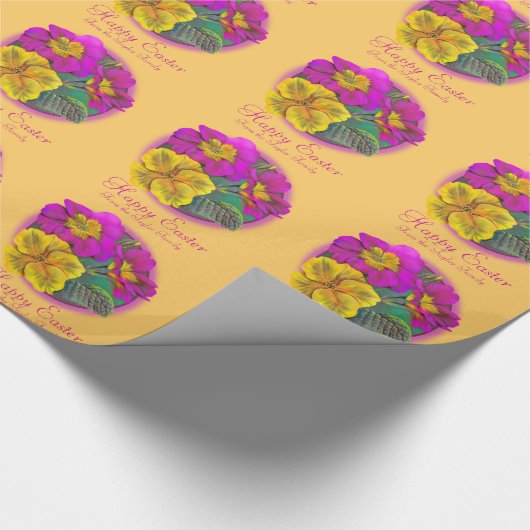 Primrose Fine Art pink gelb Osterpackung Geschenkpapier (Ecke)