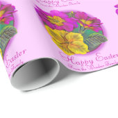 Primrose Fine Art pink gelb Osterpackung Geschenkpapier (Rolleneckpunkt)