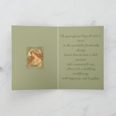 Primrose Flowers Art Nouveau Style February Birthd Karte (Innenseite)