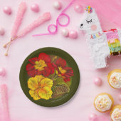 Primrose Gelb-grüne Kunstfeder Pappteller (Party)