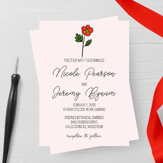 Primrose Minimalistisch Wedding Einladung
