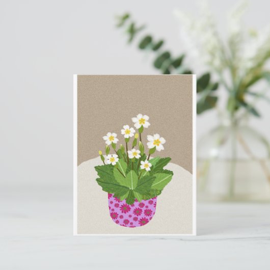 Primrose Postcard Postkarte (Stehend Vorderseite)