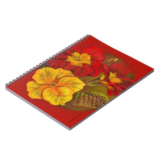Primrose Red Gelb Fine Art Notebook Notizblock (Linke Seite)