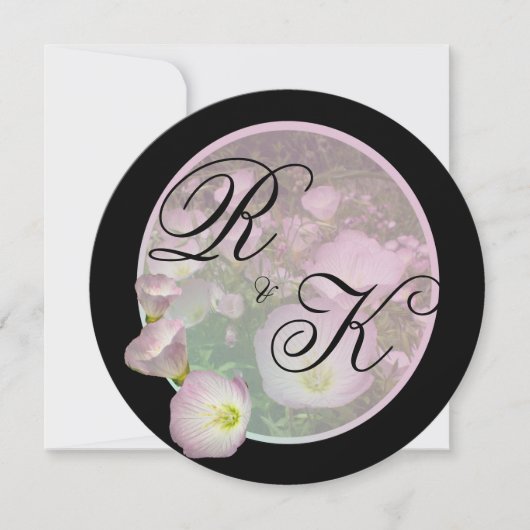 Primrose rosa Blume fette Streifen Monogramm Save The Date (Vorderseite)