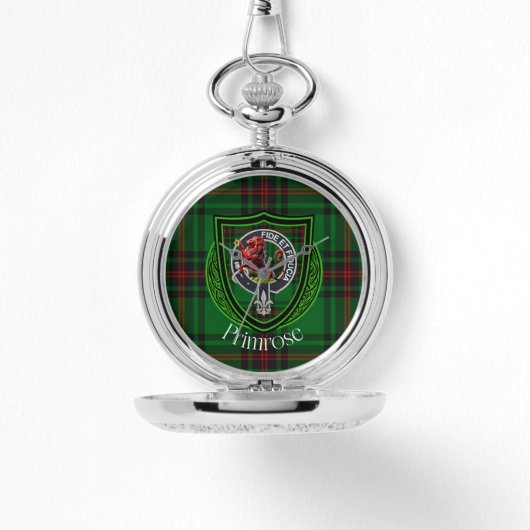 Primrose Scottish Clan Tartan & Crest Armbanduhr (Vorderseite)