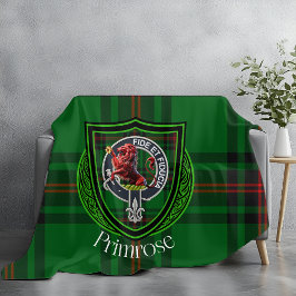Primrose Scottish Clan Tartan Crest Fleecedecke