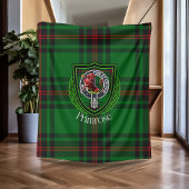 Primrose Scottish Clan Tartan Crest Fleecedecke
