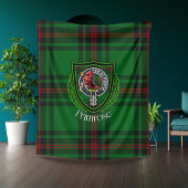 Primrose Scottish Clan Tartan Crest Fleecedecke