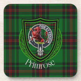 Primrose Scottish Clan Tartan & Crest Getränkeuntersetzer