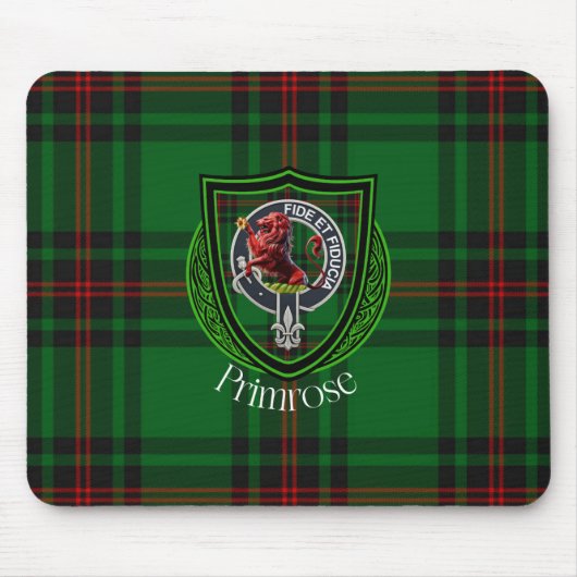 Primrose Scottish Clan Tartan & Crest Mousepad (Vorne)