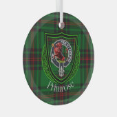 Primrose Scottish Clan Tartan & Crest Ornament Aus Glas (Vorderseite Rechts)