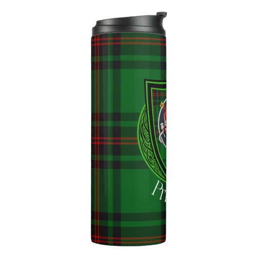 Primrose Scottish Clan Tartan & Crest Thermosbecher (Nach links gedreht)