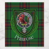 Primrose Scottish Clan Tartan & Crest Weinetikett (Einzelnes Label)