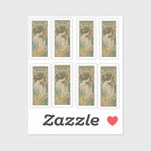 Primrose von Alphonse Mucha (1899) Aufkleber (Blatt)