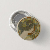 Primrose von Alphonse Mucha (1899) Button (Vorne & Hinten)