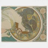 Primrose von Alphonse Mucha (1899) Fleecedecke (Vorderseite (Horizontal))