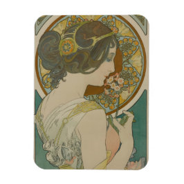 Primrose von Alphonse Mucha (1899) Magnet
