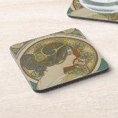 Primrose von Alphonse Mucha Getränkeuntersetzer (Linke Seite)