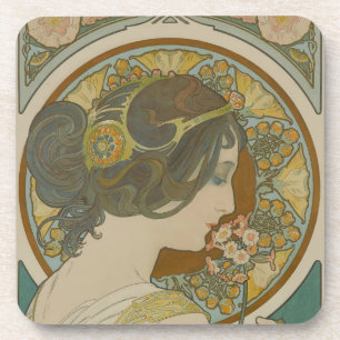 Primrose von Alphonse Mucha Getränkeuntersetzer