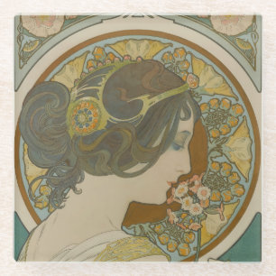 Primrose von Alphonse Mucha Glasuntersetzer