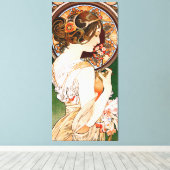 Primrose von Alphonse Mucha Leinwanddruck (Insitu (Holzboden))
