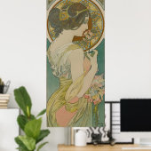 Primrose von Alphonse Mucha Poster (Heimbüro)