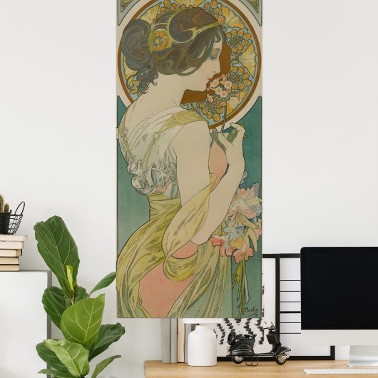 Primrose von Alphonse Mucha Poster (Heimbüro)