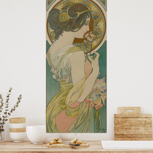Primrose von Alphonse Mucha Poster (Küche)