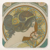 Primrose von Alphonse Mucha Rechteckiger Pappuntersetzer (Vorderseite)