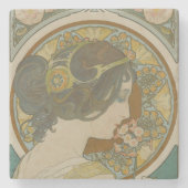 Primrose von Alphonse Mucha Steinuntersetzer (Vorderseite)
