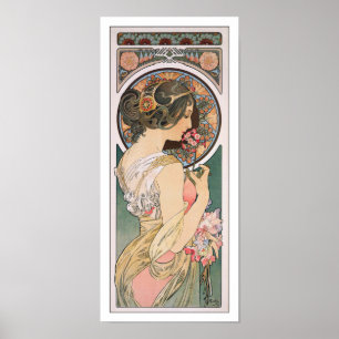 Primrose von Alphonse Mucha - Vintage Blumenkunst Poster