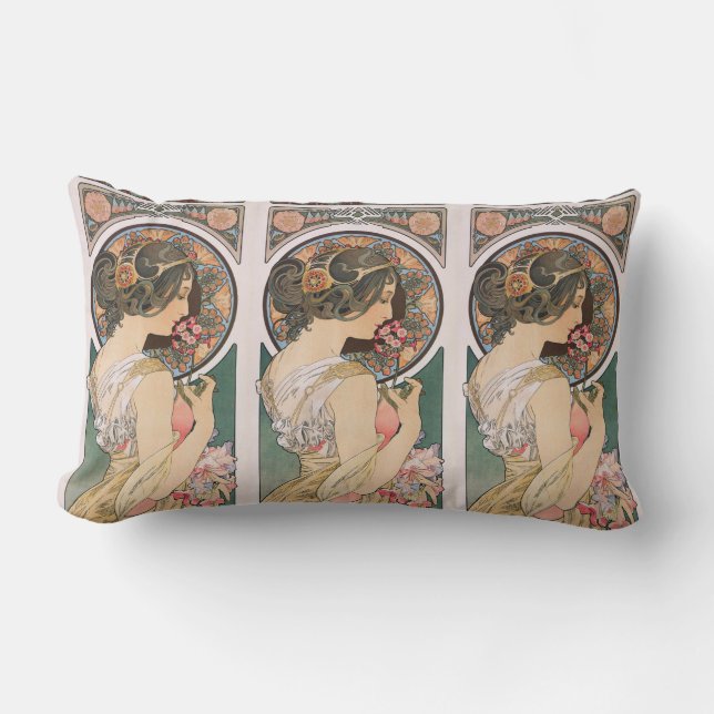 Primrose von Alphonse Mucha - Vintager Jugendstil Lendenkissen (Vorderseite)