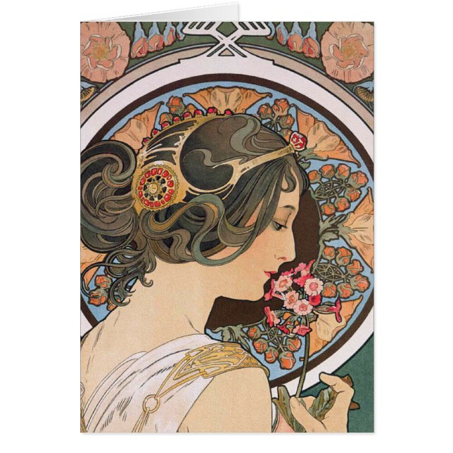 Primrose von Mucha - Vintager floraler Jugendstil (Vorne)