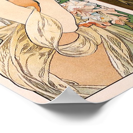 Primrosen und Feather, Mucha Poster (Ecke)